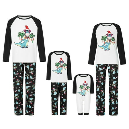 

Family Matching Christmas Pajamas Set Snowman Printing Tops Long Pants Sleepwear