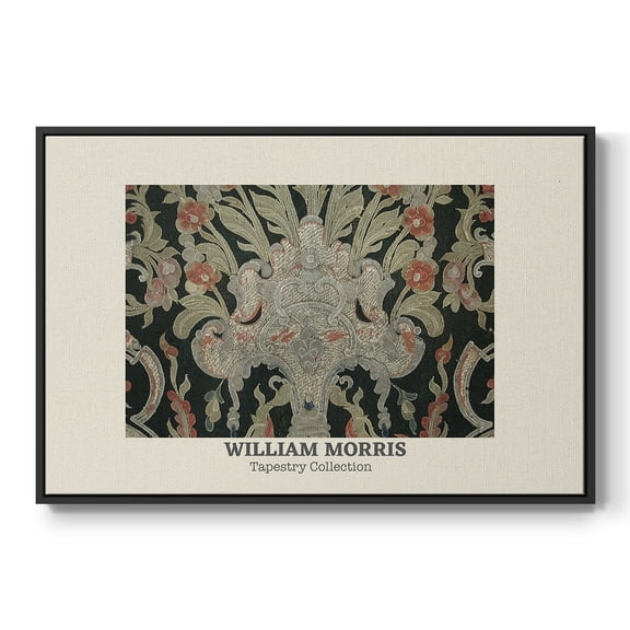 Vintage Abstract Print-XLIX Framed in Black Wood Gallery Wrapped Canvas 17 in. x 25 in.
