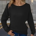thumbnail image 5 of Karight Casual Women 2025 Fall Sweater Long Sleeve Ribbed Knit Pullover Loose Crewneck Batwing Split Sweater, 5 of 8