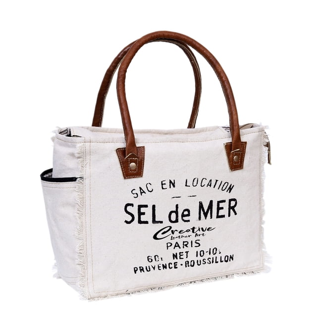 Bolso Hobo CREATIVE LEATHER ART Sel De Mer, lona para mujer