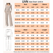 UVN Two Piece Sets for Women Fall Long Sleeve Ruched Tops and Wide Leg Pants Outfits Ladies Fashion Casual Lounge Sets