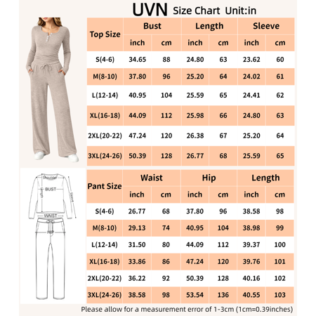 UVN Two Piece Sets for Women Fall Long Sleeve Ruched Tops and Wide Leg Pants Outfits Ladies Fashion Casual Lounge Sets