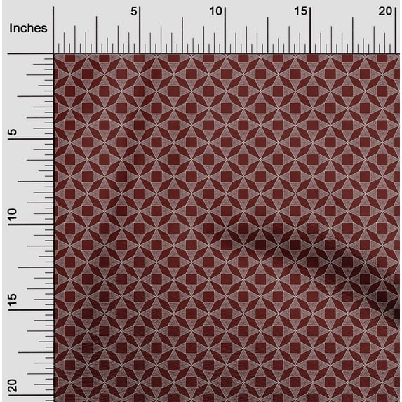 oneOone Cotton Poplin Fabric Triangle Block Printed Craft Fabric BTY 56 Inch Wide