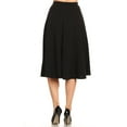 thumbnail image 4 of Women's Flared Lightweight Elastic Midi A-Line Skirt - Comfortable and Stylish, 4 of 7