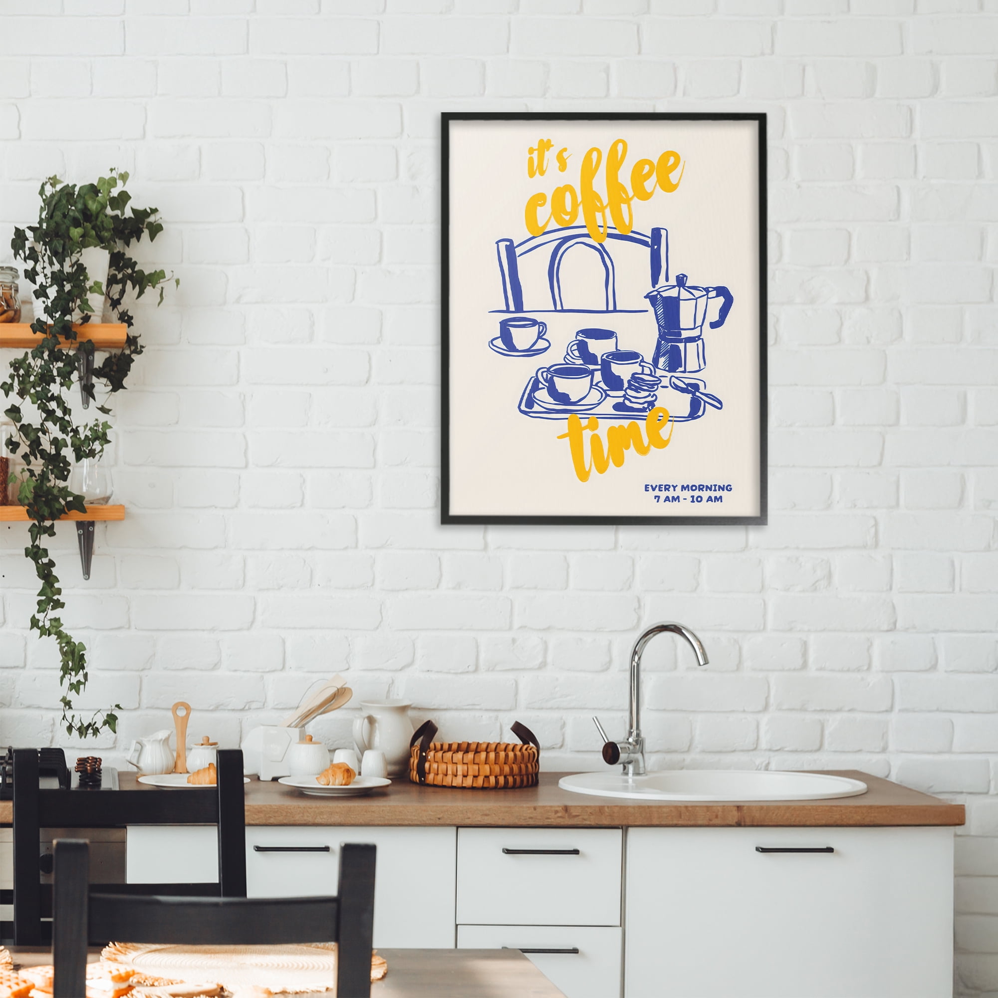 Stupell Industries It's Coffee Time Breakfast Ritual Black Framed Giclee Art, design by The Prints Vibe