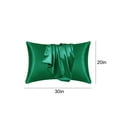 thumbnail image 3 of AZXY Satin Pillow Cases Set of 2, Queen Size, Satin Pillowcase for Hair and Skin, Cooling Breathable Polyester Pillow Case, Wrinkle Resistant Pillow Case, 20"x30",Green, 3 of 6