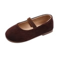 thumbnail image 4 of LYHaoo Girls Summer Casual Dress Shoes Lightweight Round Toe Ballet Flats for Girls School Wedding Party Shoes,Brown,Sizes 7.5(5.71") Toddler, 4 of 7