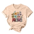 thumbnail image 2 of GaThRRgYP Summer Tops for Women,Women's Tops Short Sleeve T Shirts Blouse,Women Mother's Day Gift Mom Flower Print Short Sleeve Round Neck T-shirt Pattern Top Khaki XXXL, 2 of 7