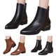 thumbnail image 3 of NECHOLOGY Botas Mujer Zapatos Botines para mujer Otoño Invierno Mujer Botines Tacón grueso Tacón bajo Felpa Cálido Color sólido Cremallera lateral Diseño simple Estilo informal (Black, 7), 3 of 7