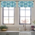 thumbnail image 3 of LALILO Kitchen Curtain Valance Blue And Green Ornamental Rod Pocket Window Curtain 52"x 18" Set of 2, 3 of 5