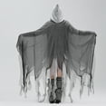 thumbnail image 4 of Gupgi Adult Halloween Witch Cloak Ripped Grim Reaper Hood Cape Cosplay Outfit, 4 of 9