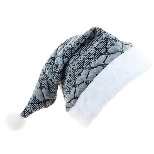 Naiovety Gorro de Navidad para niños y niñas, accesorio de ropa, gorro de disfraz, gorras interesantes de Santa, adorno de Navidad Kits de decoración para fiestas Gris