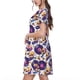 thumbnail image 2 of Easygdp record rock Skull star para Vestido Transpirable de Mujer, Vestido Suelto de Manga Corta con Pliegues y Bolsillos para el Verano, 2 of 6