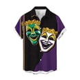 thumbnail image 6 of Mardi Gras Outfit for Men Button Down Short Sleeve Shirts Feathers Graphic Tee Funny Novelty Shirts Casual Collared Blouses, 6 of 6