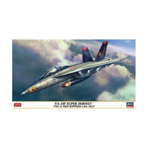 Hasegawa F/A18F Super Hornet VFA-11 Red Rippers CAG 2013 (Limited Edition) New