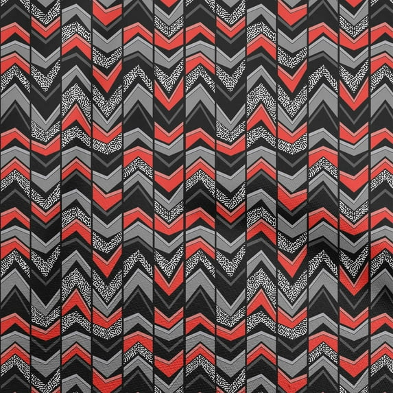 oneOone Cotton Cambric Red Fabric Geometric Sewing Material Print Fabric By The Yard 42 Inch Wide