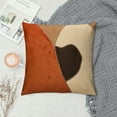 thumbnail image 2 of COMIO  Dark Orange Decorative Throw Pillow Cover with Cloth Texture Patchwork Cushion Case Modern Pillowcase for Sofa Couch Bedroom Living Room Home Decor, 2 of 5