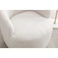 thumbnail image 4 of Swivel Accent Chair with Curved Backrest, Round Barrel Chair with Sturdy Metal Base, Comfy Club Armchair with Soft Padded Seat for Living Room, Bedroom, Ivory, 4 of 7