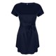 thumbnail image 4 of Vestido de Manga Corta para las Mujeres, Color Sólido Encaje Hasta Cintura Retracta Satén Tenedor Dividido, Cuello Redondo Midi, 4 of 8