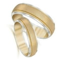 thumbnail image 2 of Pompeii3 Gold Matching His Hers Two Tone Wedding Band Ring Set, 2 of 3