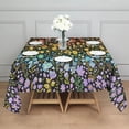 thumbnail image 3 of Dark Pioneer Flower Pattern Square Tablecloth,Waterproof Square Table Cover,Wipeable Spillproof Washable Table Cover for Home Kitchen Party Decor 42"X42"(107x107cm), 3 of 6