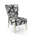 thumbnail image 3 of Designart "Black And Grey Triangular 3D Texture Of Mesh" Upholstered Mid-Century Accent Chair - Arm Chair, 3 of 5