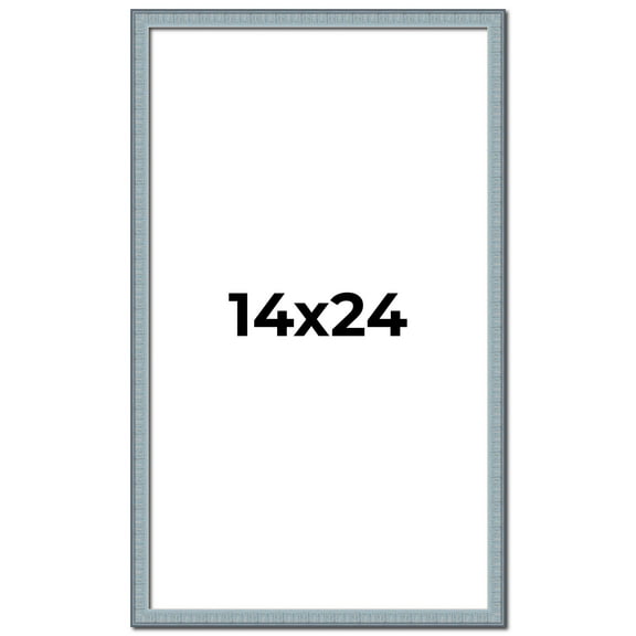 14x24 Frame Rustic Sky Blue Solid Wood Picture Frame | 0.75 Inch Moulding Width |Includes UV