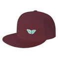 thumbnail image 1 of DouZhe Flat Brim Cap Snapback Hat, Vintage Butterfly Animal Insect Prints Adjustable Red Adult Baseball Cap, 1 of 6