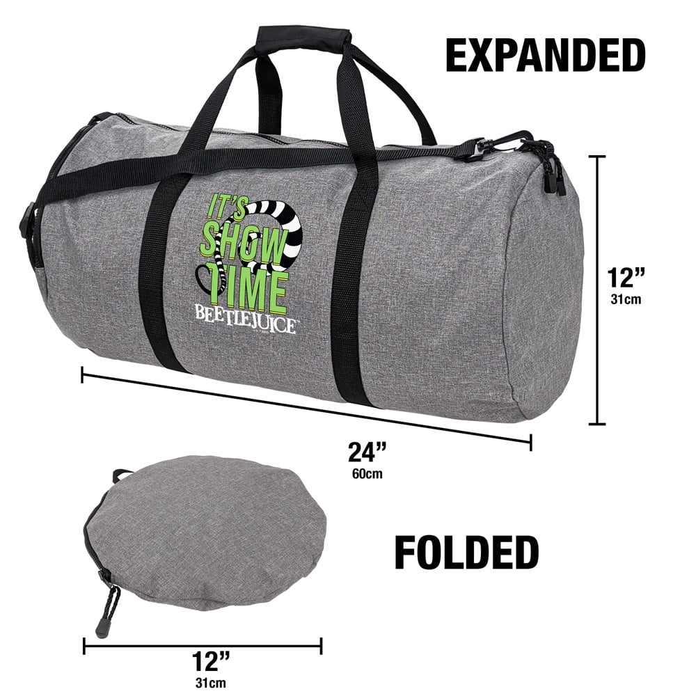 Beetlejuice It'S Showtime Quote Lightweight Duffel Bag for Sports and Gym Packable for Travel