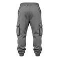 thumbnail image 5 of COSFO Stretch Mens Cargo Pant Work Pockets Sweatpants Drawstring Jogger Solid Relaxed Fit Mens Pants, 5 of 8