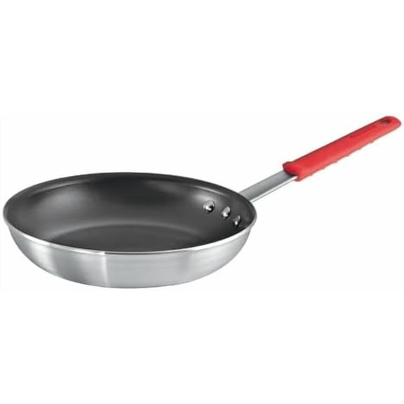 Professional 10-Inch Non Stick Frying Pan, Heavy-Gauge Aluminum Skillet with Reinforced Nonstick Coating, Red Handle, Dishwasher and Oven Safe