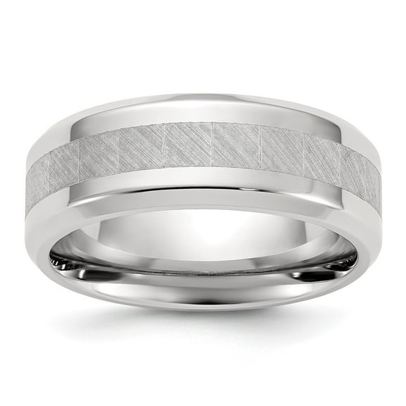 Auriga Fine Jewelry Stainless Steel Polished with Brushed Center 8mm Men's Band Size 10