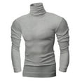 thumbnail image 2 of SRZYMJ Men's Athletic Base Layer Shirt High Neck Long Sleeve Solid Color Workout Top for Cold Weather Training and Outdoor Sports Activities, 2 of 3
