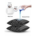 thumbnail image 5 of Waterproof Outdoor Throw Pillows with Inserts 16"x16" Set of 2, Black Boho Geometric Soft Decorative Pillowcases for Couch Bedroom, Vintage Southwestern Stripes Pillow Covers for Sofa Living Room, 5 of 8