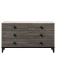 thumbnail image 2 of Dresser with 6 Drawers, Transitional Style Dresser for Bedroom, Solid Wood Dressers and Chests of Drawers, Tall Dressers for Bed Room Living Room,Enterway, Rustic Gray Oak, 2 of 3
