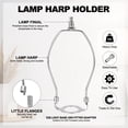 thumbnail image 3 of Uxcell 8 Inch Lamp Harp, Detachable Lamp Shade Holder with E26 Light Base UNO Fitter Adapter and Lamp Shade Finial, Chrome, 3 of 7