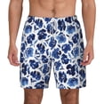 thumbnail image 2 of Goofa Blue Ink Flowers Printed Men's Swim Trunks Board Shorts Quick Dry Mens Swimming Trunks with Compression Liner,Breathable Fit Hawaii Beach Shorts-X-Large, 2 of 9