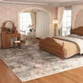 thumbnail image 2 of Washable Area Rug for Living Room, 8'x10' Non-Slip Neutral Abstract Beige Indoor Rug, Low Pile Stain Resistant Carpet for Bedroom, Kitchen, 2 of 10