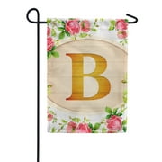 America Forever Spring Monogram Garden Flag Letter B 12.5 x 18 inches Double Sided Vertical Outdoor, Yard, Lawn, Beautiful Roses, Summer Floral Garden Flag