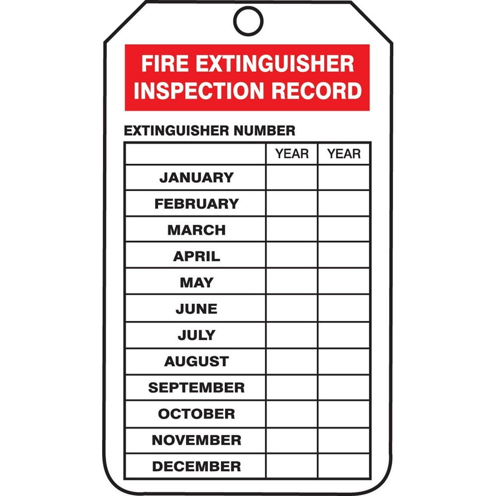TRM101CTP PF-Cardstock Mini Tag, Legend "FIRE EXTINGUISHER INSPECTION