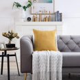 thumbnail image 2 of Mustard Yellow Pillow Covers 20x20 Inch Set of 2 Solid Rustic Farmhouse Decorative Throw Pillow Covers Square Cushion Case for Home Sofa Couch Decoration, 2 of 7
