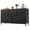 Black and Rustic Brown, variant on GALAXHERO 5-Drawer Dressers for Bedroom, Wide Chest of Drawers Nightstand Storage Tower with Fabric Bins for Closet, Living Room, Hallway, Pink