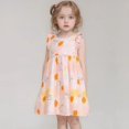 thumbnail image 4 of GYRATEDREAM Toddler Girls Summer Dress Kids Flared Sleeve Ruffle Hem A-Line Sundress Casual Midi Dresses 1-10Years, 4 of 4