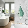 thumbnail image 2 of Yayeee 100% Cotton Hand Towels for Bathroom 16" x 28" Soft Absorbent Kitchen Towel, Green and White Pattern, 2 of 7