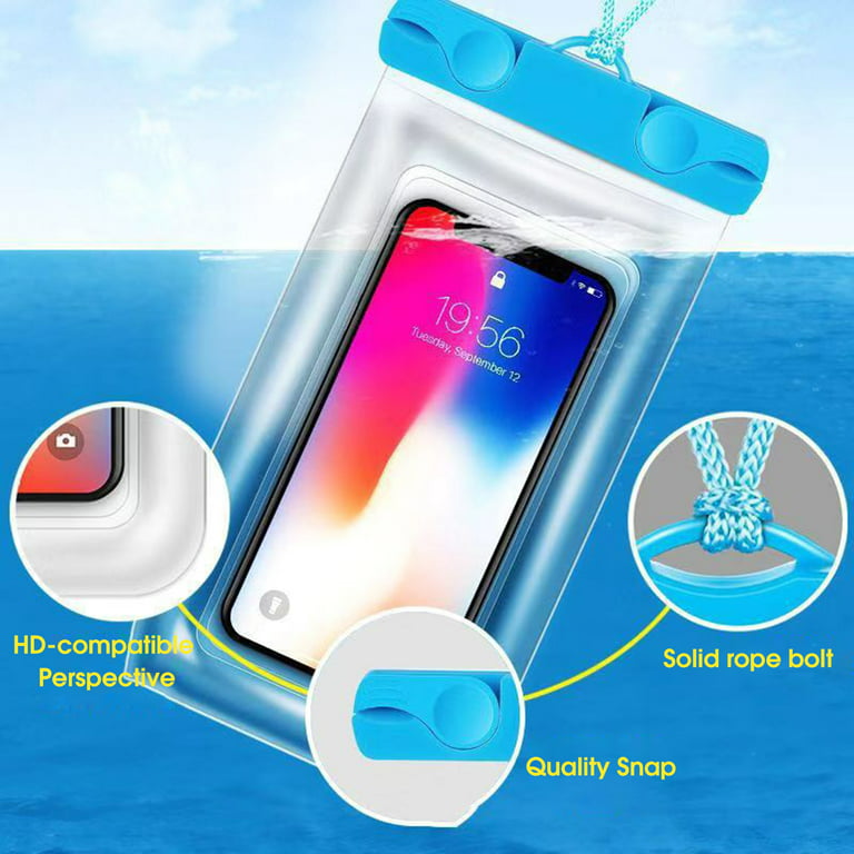 Deyuer Waterproof Phone Case Inflatable Sensitive Touch Screen Universal  Hanging Neck Phone Underwater Case for Swimming