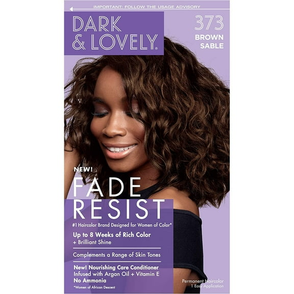 Dark And Lovely Fade Resist Hair Color, Brown Sable, 373, Pack of 2