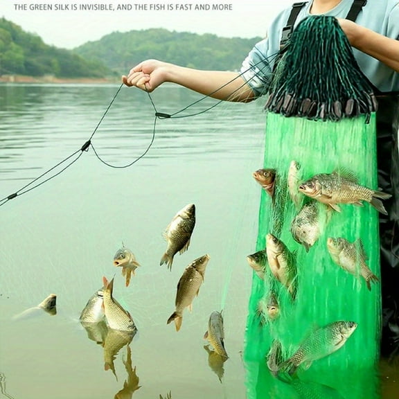 1 Piece Nylon Fishing Net - 3 Layers PA Material - Durable and Foldable - Essential for Outdoor Fishing