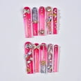 thumbnail image 6 of Handmade Press on Nails  with Bowknot Rhinestones  Reusable Fake Nails Square Nail L, 6 of 6