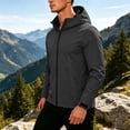 thumbnail image 2 of Dpjklzsn Men's Hooded Windbreaker Jacket, Lightweight Zip Front Outdoor Coat for Hiking and Travel, 2 of 9