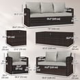 thumbnail image 3 of Outsunny 6PCS Patio Furniture Set Rattan Wicker Patio Sofa Set, Cream White, 3 of 10